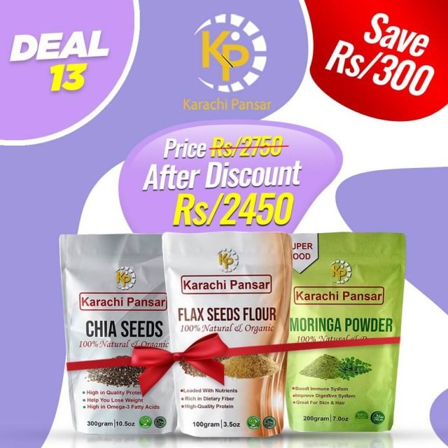 Chia Seeds, Flax Seeds & Moringa Powder Karachi Pansar