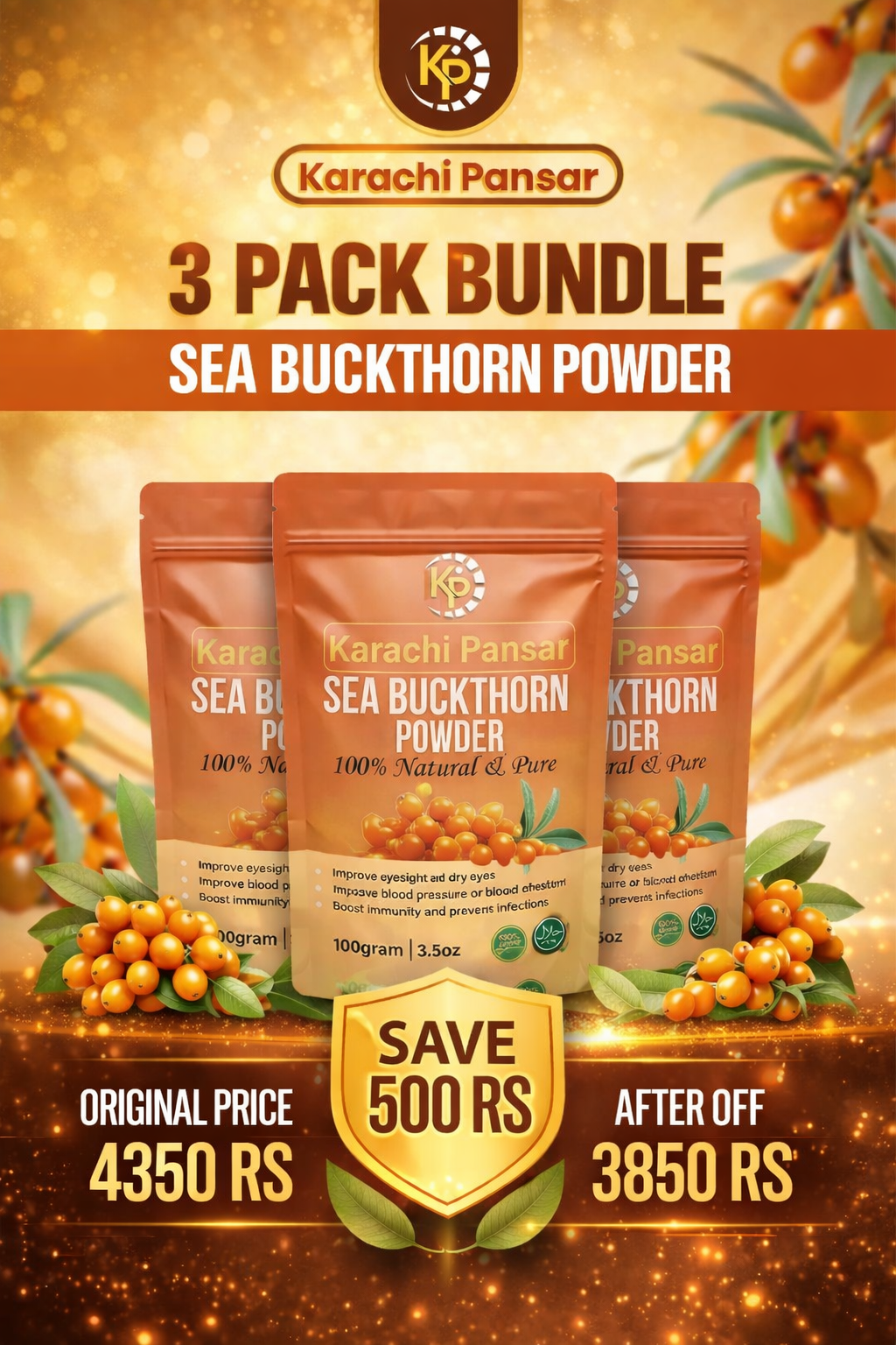 Sea Bucktorn 3 pack deal post
